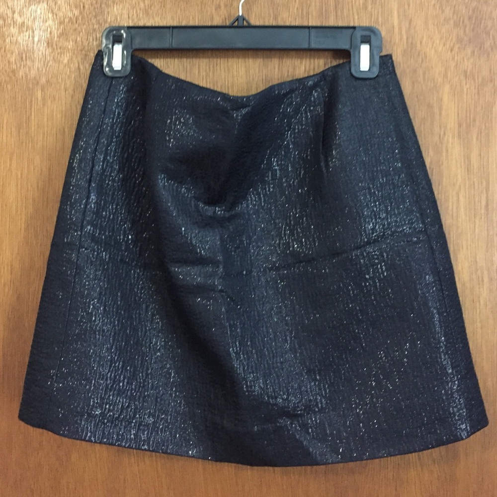 J. Crew Black Metallic Mini Skirt
